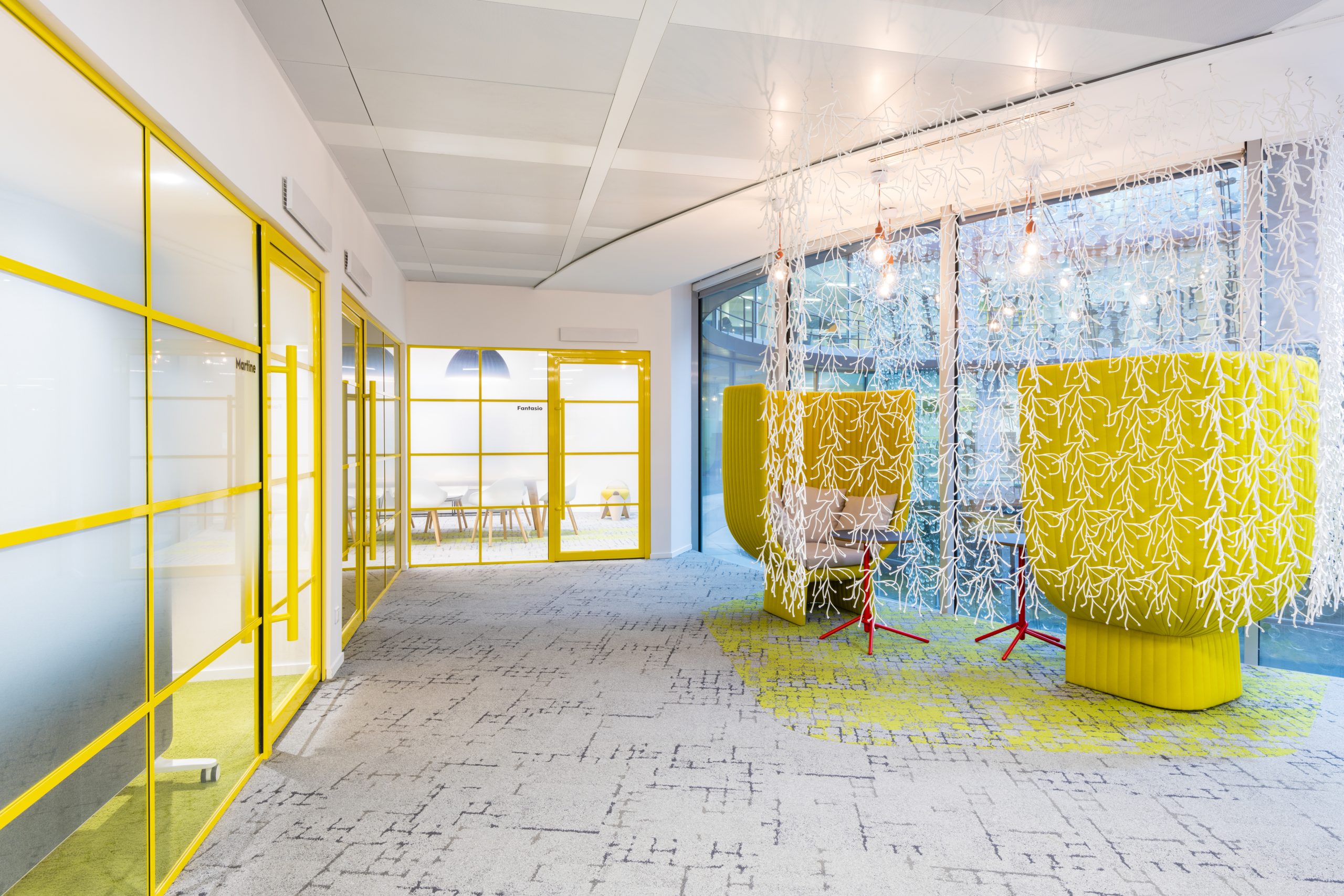 Private focus pod providing a quiet retreat within an open plan office