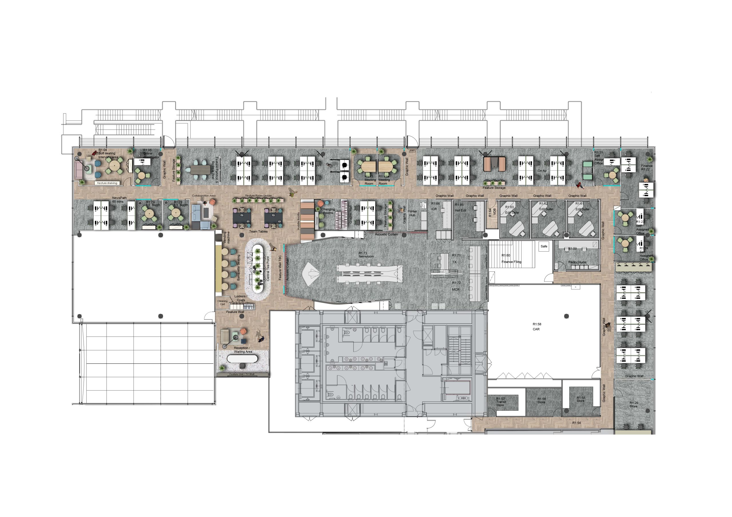 General arrangement space plan in colour