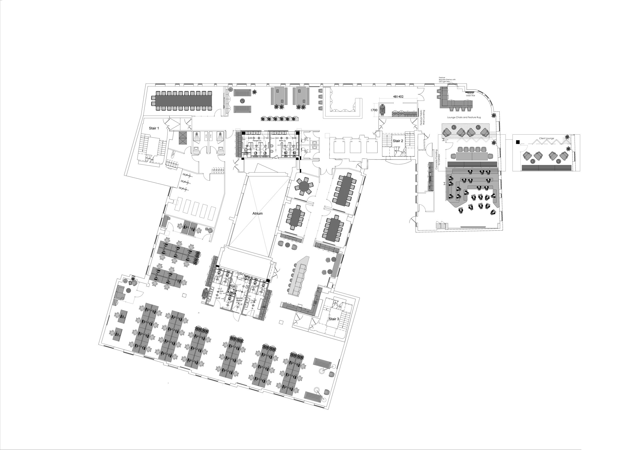 11000 square foot general arrangement plan black and white