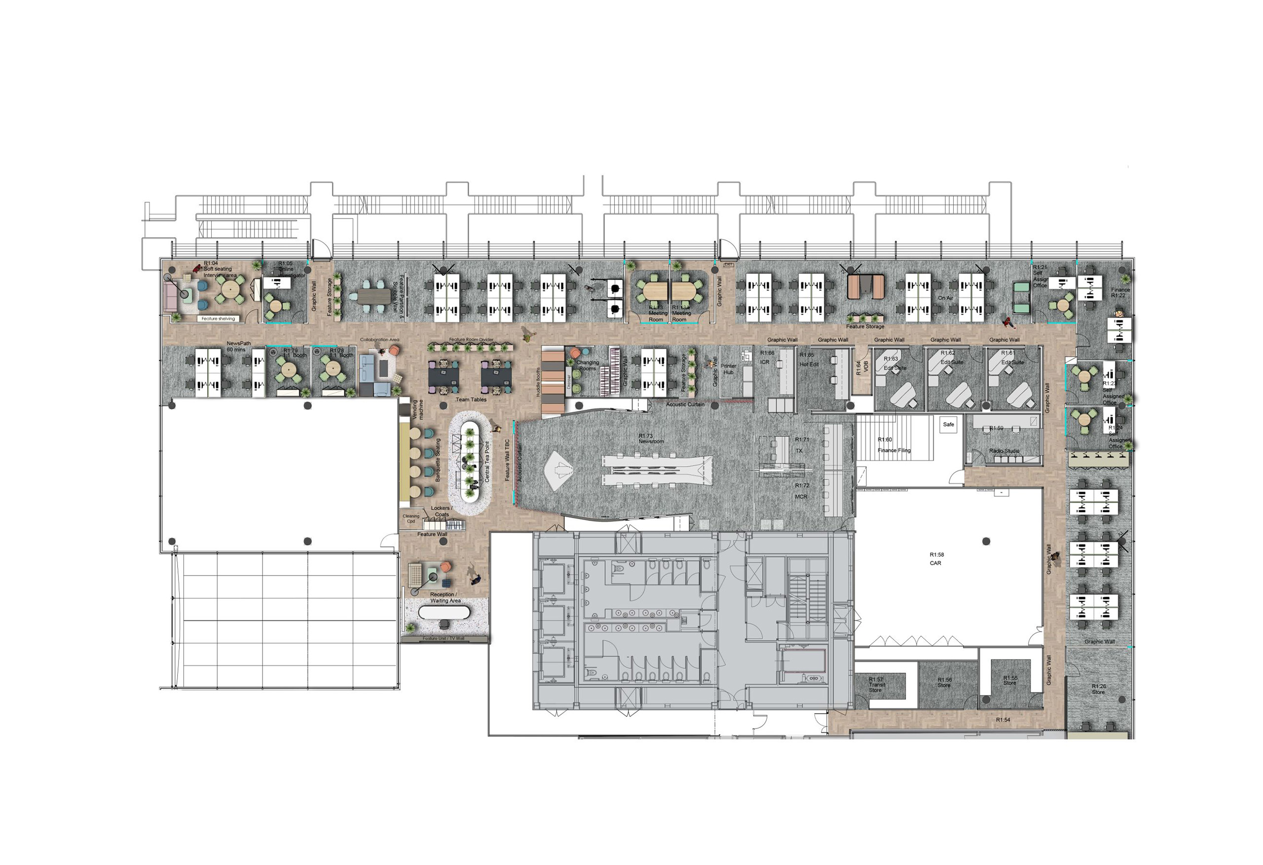 Colour general arrangement space plan