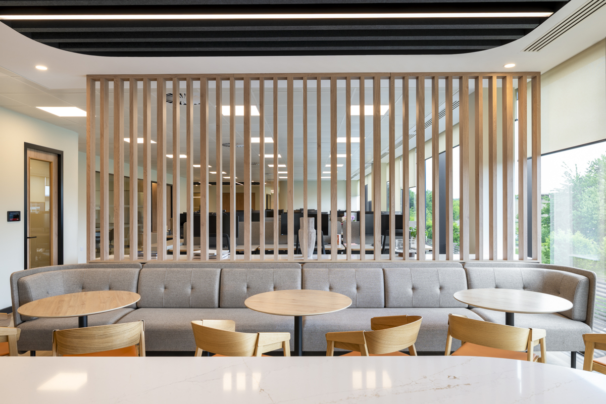 Multi-floor workspace showing comprehensive Cat B fit-out